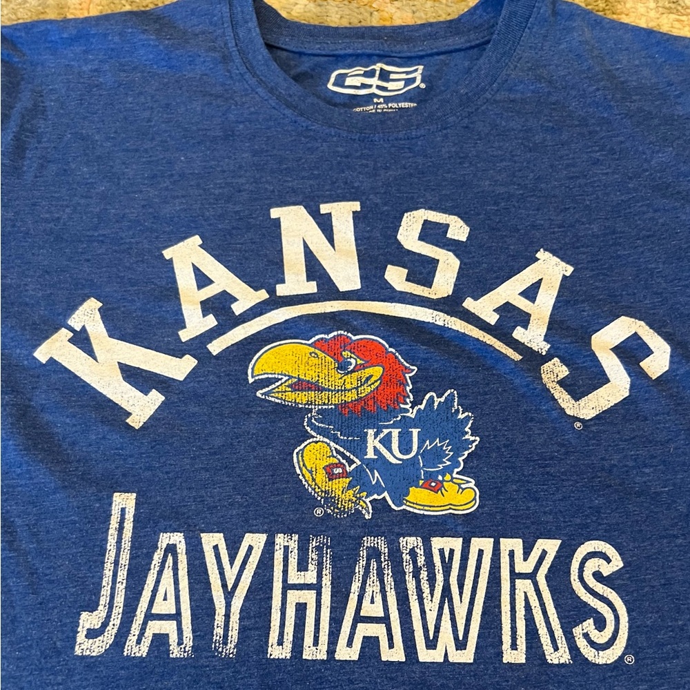Kansas Jayhawks E5 Shirt Size Medium Color Blue‎ - Picture 2 of 4